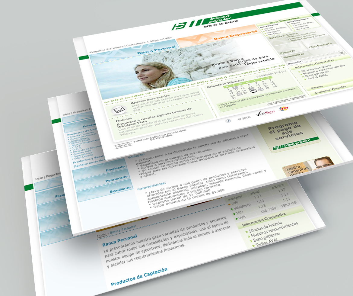 imagen pagina web banco popular - ejemplo 1