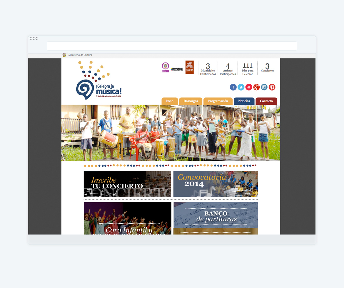 imagen pagina web pagina celebra la música - ejemplo 2